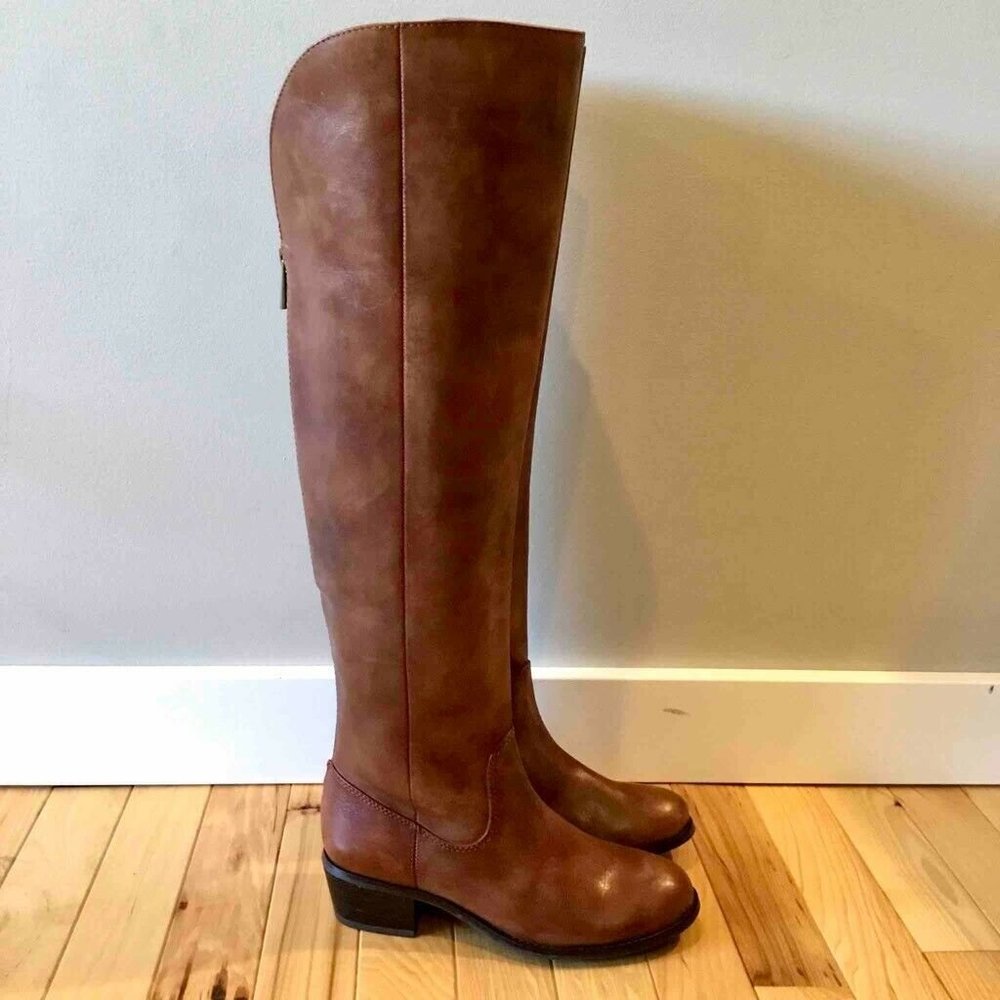 INC Knee High Boots Brown Leather 5
